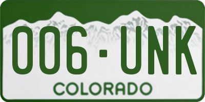 CO license plate 006UNK