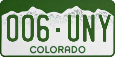CO license plate 006UNY