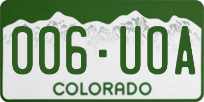 CO license plate 006UOA