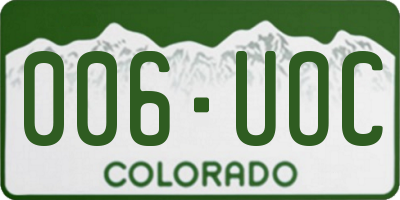 CO license plate 006UOC