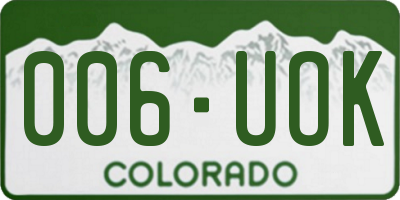 CO license plate 006UOK