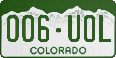 CO license plate 006UOL