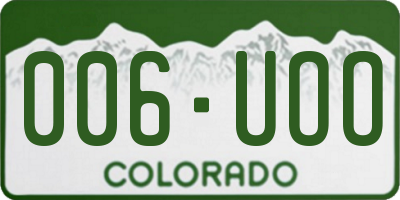 CO license plate 006UOO