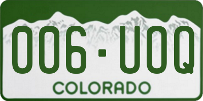 CO license plate 006UOQ