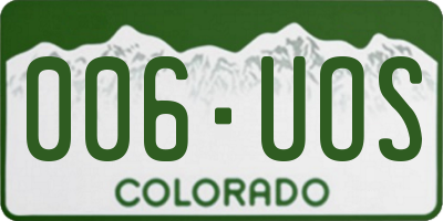 CO license plate 006UOS