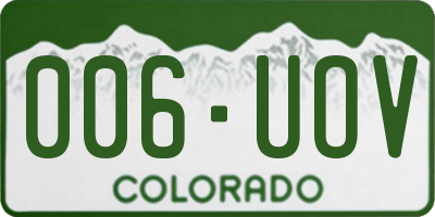 CO license plate 006UOV