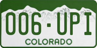 CO license plate 006UPI
