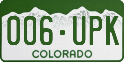 CO license plate 006UPK
