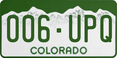 CO license plate 006UPQ