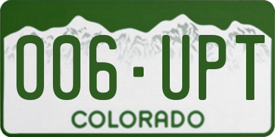 CO license plate 006UPT