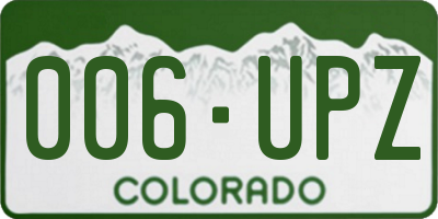 CO license plate 006UPZ