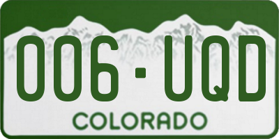 CO license plate 006UQD