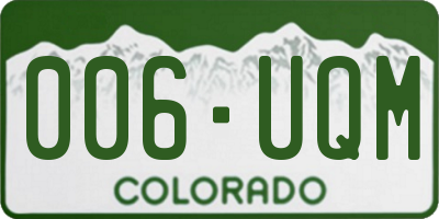 CO license plate 006UQM