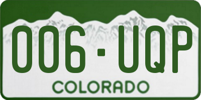CO license plate 006UQP