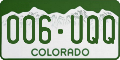 CO license plate 006UQQ