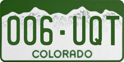 CO license plate 006UQT