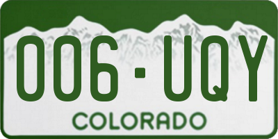 CO license plate 006UQY