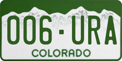 CO license plate 006URA