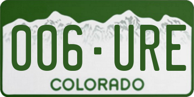 CO license plate 006URE
