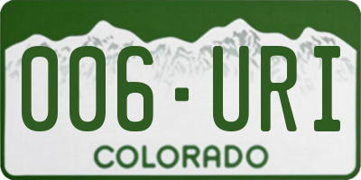 CO license plate 006URI