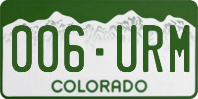 CO license plate 006URM