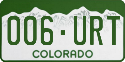 CO license plate 006URT