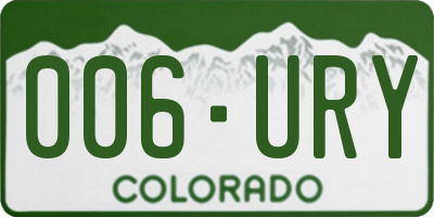 CO license plate 006URY