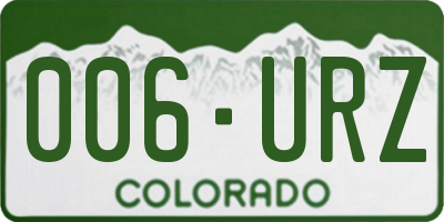 CO license plate 006URZ