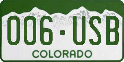 CO license plate 006USB