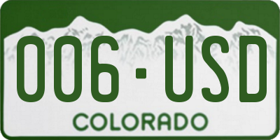 CO license plate 006USD