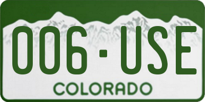 CO license plate 006USE