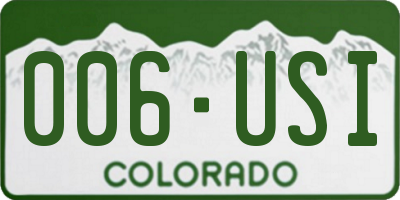 CO license plate 006USI