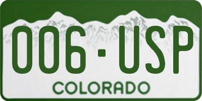 CO license plate 006USP