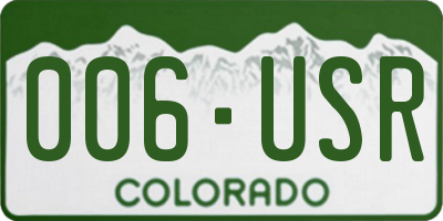 CO license plate 006USR