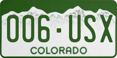 CO license plate 006USX