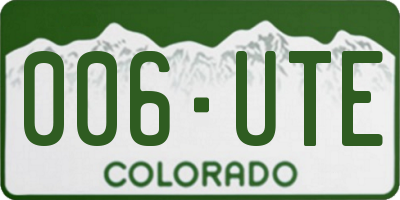 CO license plate 006UTE