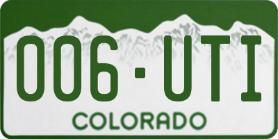 CO license plate 006UTI