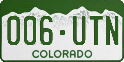 CO license plate 006UTN