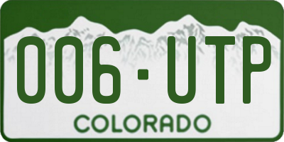 CO license plate 006UTP