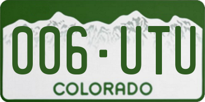 CO license plate 006UTU