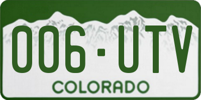 CO license plate 006UTV