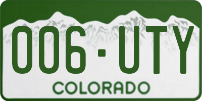 CO license plate 006UTY