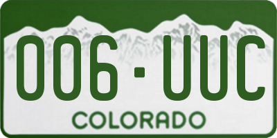 CO license plate 006UUC