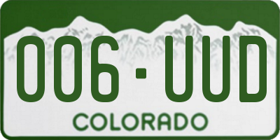 CO license plate 006UUD