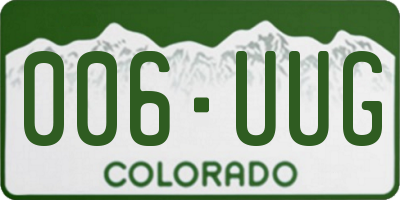 CO license plate 006UUG