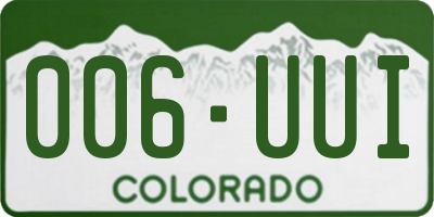 CO license plate 006UUI
