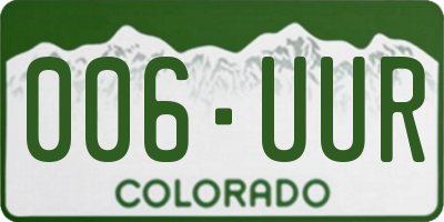 CO license plate 006UUR
