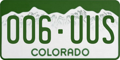 CO license plate 006UUS