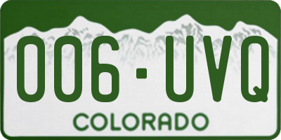 CO license plate 006UVQ