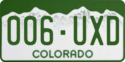 CO license plate 006UXD